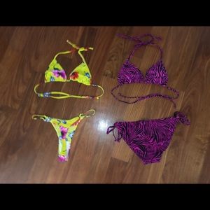 2 boutique brand swimsuits.